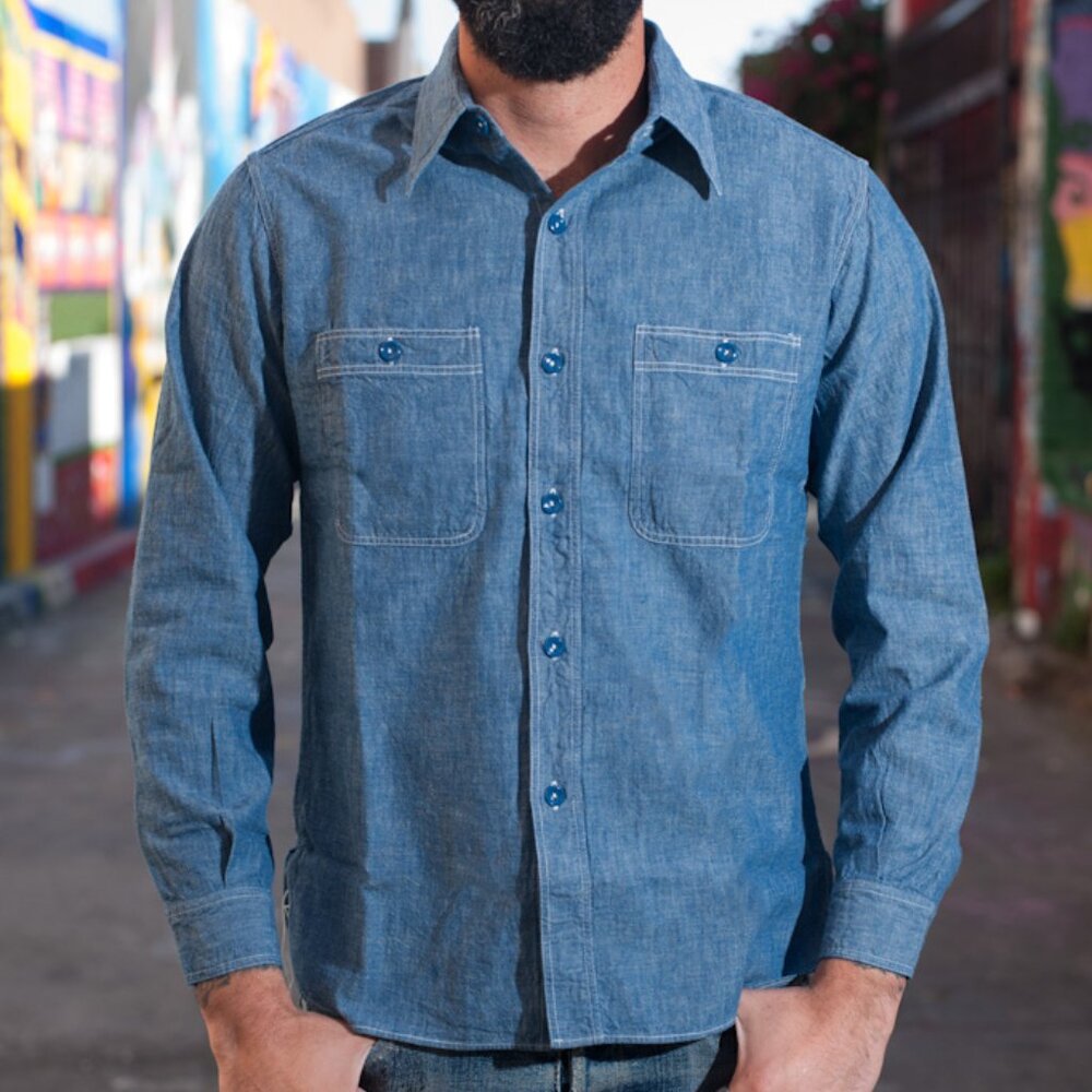 Buzz Rickson Japan Heritage Chambray Work Shirt – (US M / 15-15 1/2 / UK 38)